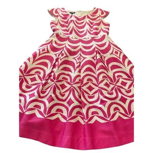 Vintage Talbots Petites Damen Kleid Hot Pink/Weiß Ärmellos Baumwolle Taschen - Bild 1 von 8