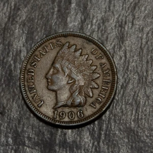 1906 Indian Cent XF Lot F 642 - Bild 1 von 2