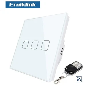 EU Standard RF Touch Light Switch,3 Gang 1 Way Switch Panel Wall Light Lamps - Picture 1 of 9