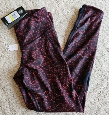 Under Armour Fly Fast Printed Apertado Feminino Médio Preto Vermelho Novo com etiquetas 8437 - Imagem 1 de 4