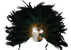 Maske Venedig- Gesicht Volto Mit Federn Hahn Gold- Grne Maske Venetian 1630