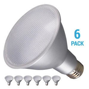 6 Pack S29433 LED Flood 12.5W 75W PAR30LN Long Neck Medium E26 4000K Cool White - Picture 1 of 15