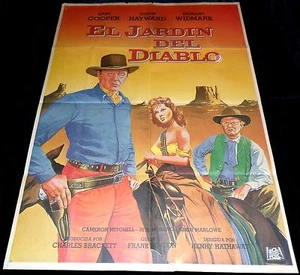 1954 Garden of Evil ORIGINAL SPAIN POSTER Gary Cooper Susan Hayward UNIQUE ART - Imagen 1 de 1
