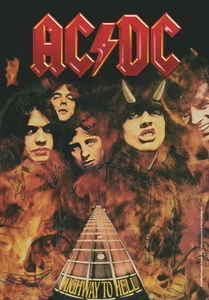 AC/DC FLAGGE FAHNE HIGHWAY TO HELL POSTERFLAGGE STOFF POSTER FLAG - Picture 1 of 1