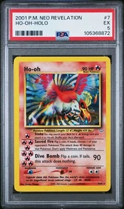 PSA 5 Pokemon Ho-Oh 7/64 WotC Neo Revelation Holo Rare - Picture 1 of 2
