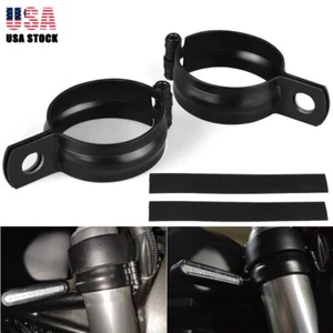 2X Abrazadera de horquilla delantera para motocicleta Soporte de luz de señal de giro Montaje ajustable - Imagen 1 de 12