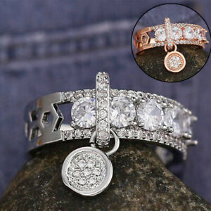 Zirconia Jewelry Rose Rings  45087 Sz  Rings Girl Gold Silver Women Rings Cubic