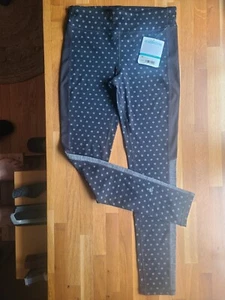 Athleta Girl Black Gray Polka Dot Leggings Size 14 X Large - Picture 1 of 7