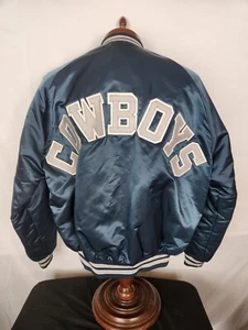 🚨🔥Vintage Chalk Line Dallas Cowboys Starter Style Spellout XL Jacket EUC! - Picture 1 of 13