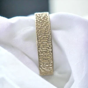 Pulsera Oro 14K Puño Sólido Alto Pulido Joyería Ancho Lujo 13g Elegante Calidad - Imagen 1 de 4