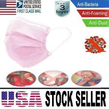 50 Pcs Disposable Medical,Surgical,Dental 3-Layers Face Mask Mouth Cover Pink