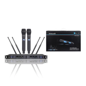 2 Channel Dynamic Handheld Microphone Wireless UHF Microphones System Metal Mic - Picture 1 of 12