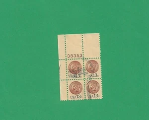 USA indian head cent plate block of stamps used hand cancelled nr 1734 - Picture 1 of 1