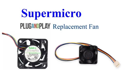 1x Supermicro FAN-0065L4, Nidec V40S12BS4A5-57T09 40x28mm 4-Pin PWM Axial Fan - Image 1 of 3