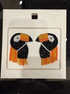 Zara 2025 Perlenbesetzte Tukans Ohrringe Ref 1070/005/330 - Picture 1 of 6