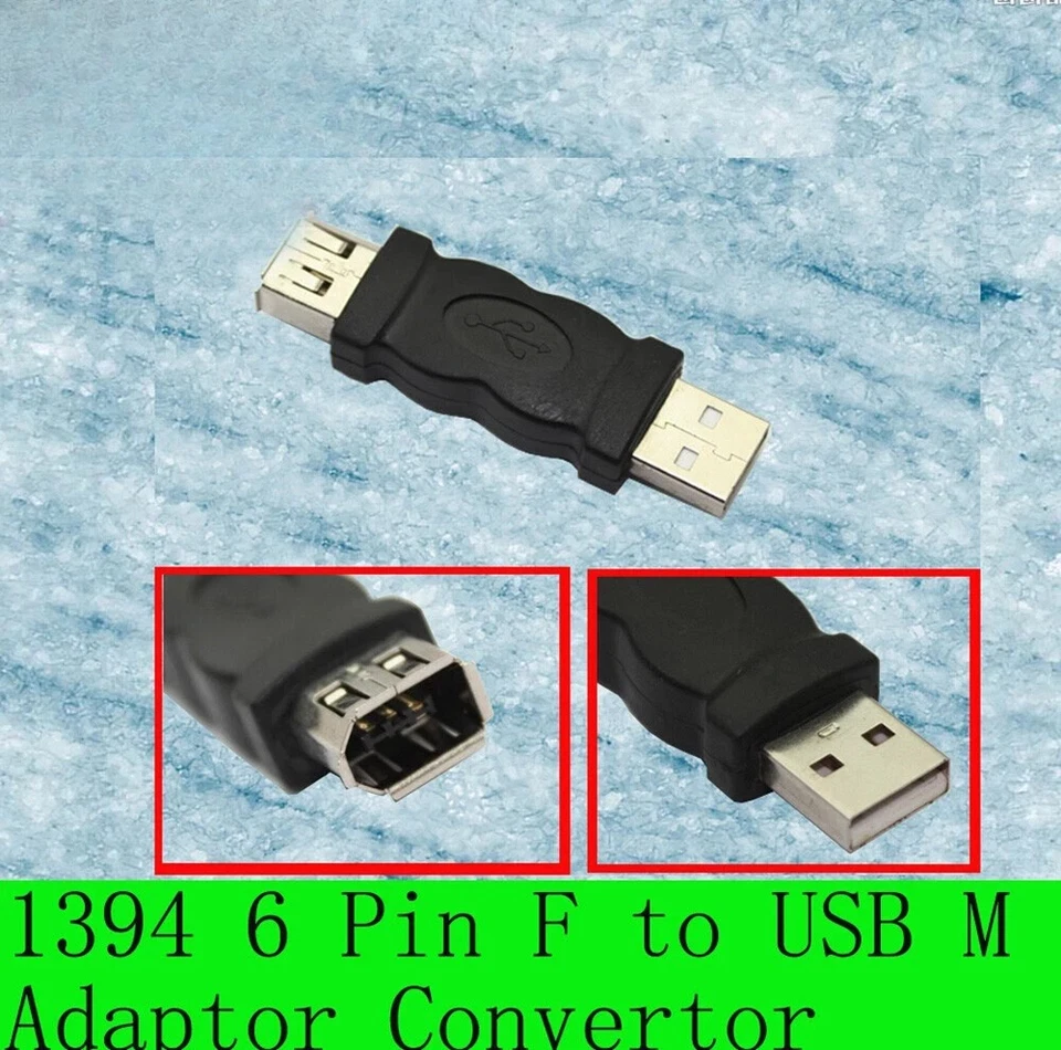 Firewire IEEE 1394 6-Pin Female to USB A Male Adapter Converter Plug 2.0 1.1 - Image 1 of 1