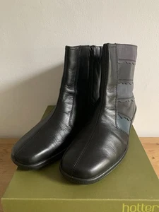 Hotter Garland Black Combi Ankle Boots Size 71/2 - Picture 1 of 7
