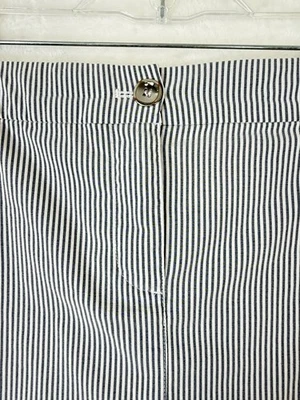 Charter Club брюки магазин Skort 16W Seersucker серый синий в полоску юбка с шортами - Изображение 1 из 4