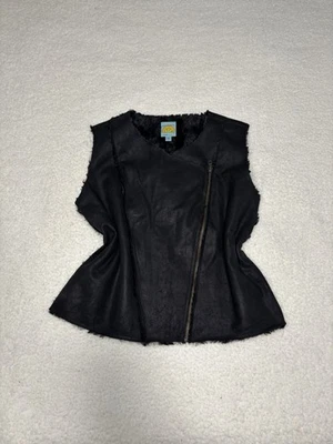 C&C California Women Black Faux Suede Fur Reversible Moto Vest - Image 1 of 4