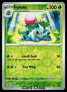 Ivysaur 002/165 Reverse Holo SV: Scarlet & Violet 151 Pokemon Card [Near Mint] - Picture 1 of 1