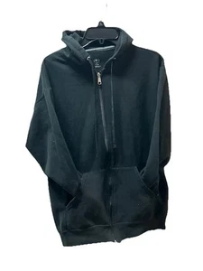 Athletic Works Black Full Zip Hoodie Sweatshirt Pockets Men's Size Medium 38-40 - Picture 1 of 8