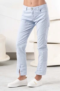 ELISA CAVALETTI Jeans Hose Sommerhose stretch schlitz hellblau Gr. 32 - Picture 1 of 3