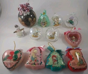 Lot 12 Precious Moments Holiday Christmas Ornaments Glass Diorama Plastic Angel - Picture 1 of 9