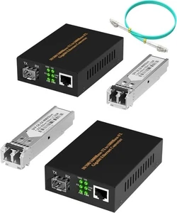 A Pair of Fiber to Ethernet Converter 1.25G/s Gigabit Ethernet Multi-Mode Media - Afbeelding 1 van 7