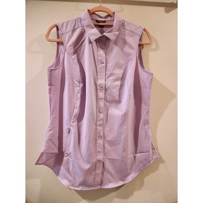 Camisa técnica sin mangas Eddie Bauer para mujer con botones talla S púrpura Foto 1 de 4