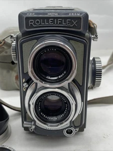Rolleiflex 4x4 Baby Grey fotocamera pellicola TLR custodia originale e accessori - Foto 1 di 14