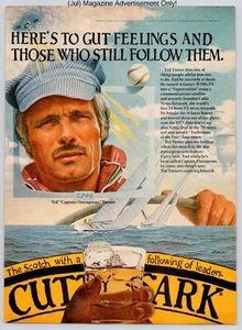 Cutty Sark Scotch Whisky Ted Turner Nautical Promotion Vintage 1981 Werbung - Bild 1 von 5