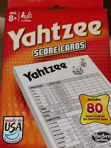 YAHTZEE SCORE CARDS - Hasbro Games Board Game New! - Picture 1 of 1