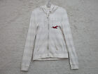Hollister Sweater Extra Large Youth White Striped Hoodie Full Zip Pockets Girls