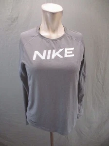 NIKE DRI-FIT PRO Size XL Boys Gray Long Sleeve Compression Workout Gym Top 080 - Picture 1 of 10
