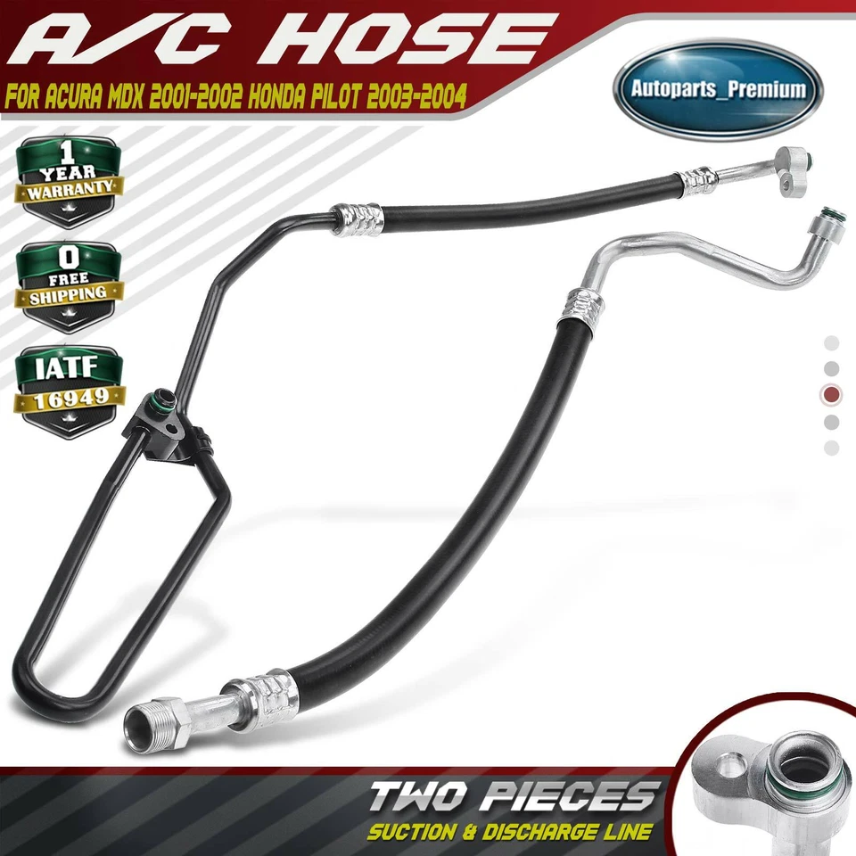 2x Manguera de línea de succión y descarga de aire acondicionado para Acura MDX 2001-2002 Honda Pilot 2003-04 Foto 1 de 4
