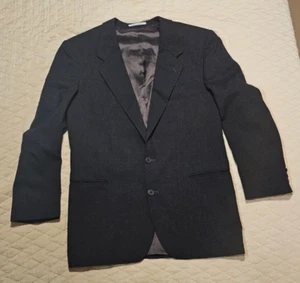 Liberty House by Yves Saint Laurent YSL Mens Blazer Jacket Pure Wool Dark Grey - Picture 1 of 7