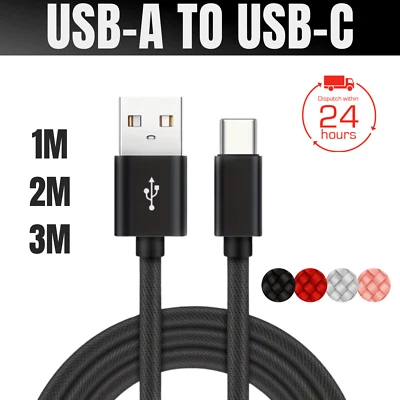Heavy Duty Braided USB-C Fast Charging Cable Lead for iPhone 17 16 15 Samsung - Image 1 of 4