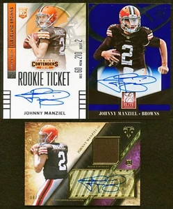 2014 Triple Thread Contenders Elite JOHNNNY MANZIEL Auto - 3 Card Rookie RC Lot - Bild 1 von 2