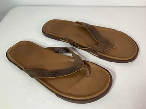UGG Australia Brown Leather Thong Sandals. #1005321. Men’s Size 13. Good Cond. - Picture 1 of 12