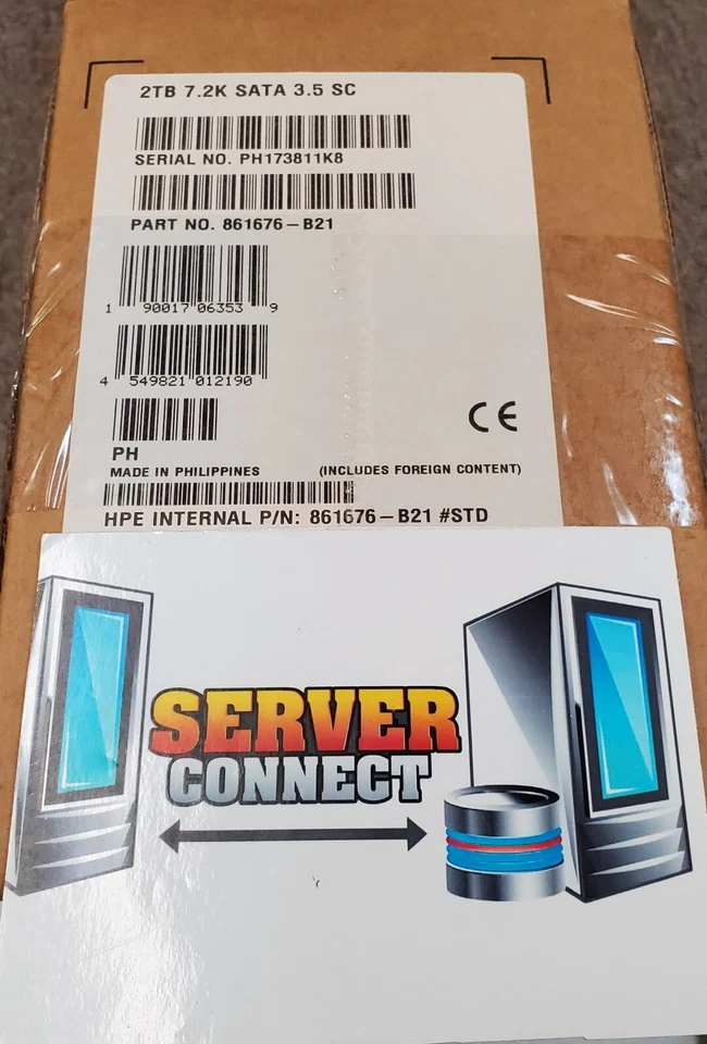 861676-B21 -- HP 2TB 6G SATA 7.2K LFF 3.5" SC HDD-- 862126-001 - Image 1 of 1