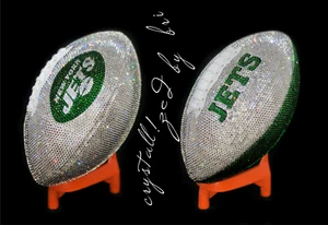 Bling New York Jets Fútbol CRISTAL AUSTRIACO Juego Completo Tamaño NFL Deslumbrado - Imagen 1 de 6