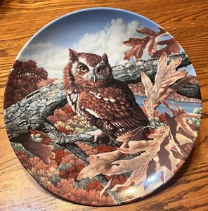 1990 Knowles "The Eastern Screech Owl" #4 Stately Owls Series W/COA NIB. - Picture 1 of 3