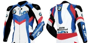 BMW HP4 Hommes Cuir Moto Courses Armure Protecteur Sport Blousons Veste Motard - Foto 1 di 2