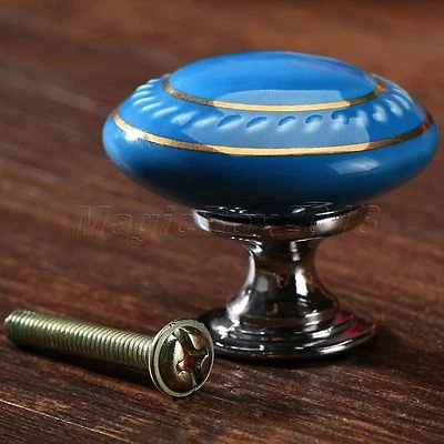 Vintage Ceramic Round Drawer Knob Pull Handle Door Cabinet Cupboard Knobs Art - Image 1 of 4