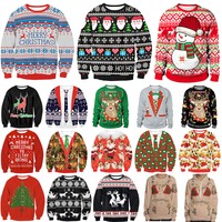 Unisex Mens Womens Ugly Christmas Sweater Sweatshirt Hooded Xmas Jumper Pullover