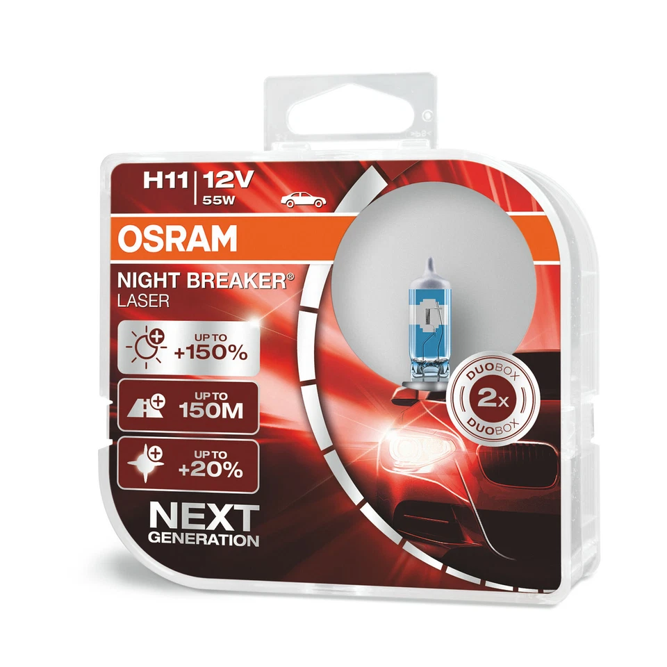 OSRAM H11 Night Breaker Laser Halogen Leuchtmittel 55 W 12 V (64211NL-HCB)