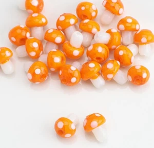100Pc Handmade Colorful Mushroom Glass Bead Bracelet Earring Pendant Accessories - Picture 1 of 22