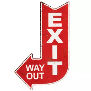 Blechschild EXIT WAY OUT Dekoschild Pfeil Ausgang Nostalgie 246 Vintage 40 cm - Bild 1 von 7