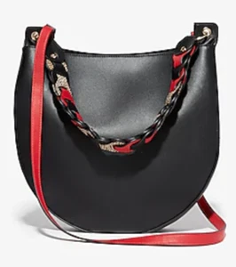 Link Handle Hobo Crossbody Bag Black New - Picture 1 of 2
