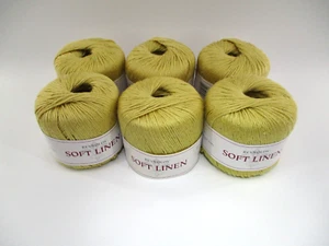 Lot of 6 Reynolds Soft Linen Worsted Weight Yarn | 50 Gr | 94 Yds | Yellow/Gold - Picture 1 of 7